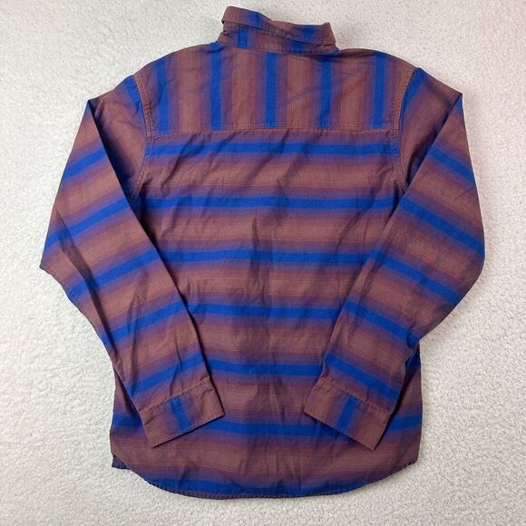 Mountain Hardwear‎ Shirt Mens Small Blue Striped Long Sleeve Flannel - Picture 2 of 12